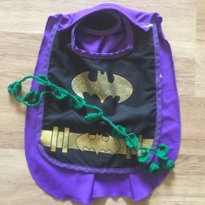 🌷DC Comics Purple Black Baby Bib with Cape🌷